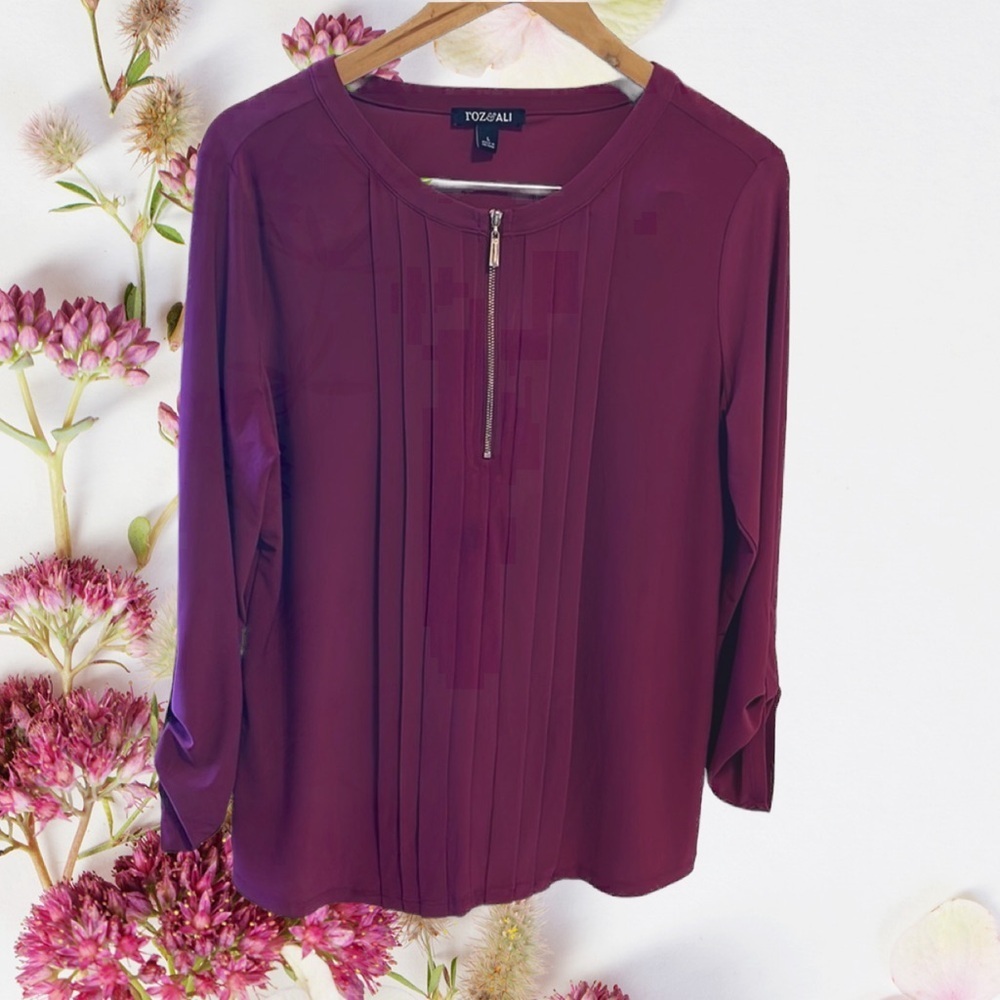 Roz&Ali burgundy top size L GUC